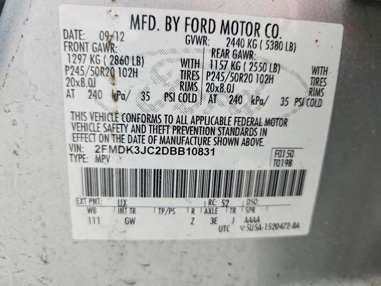 2013 FORD EDGE SEL photo 37