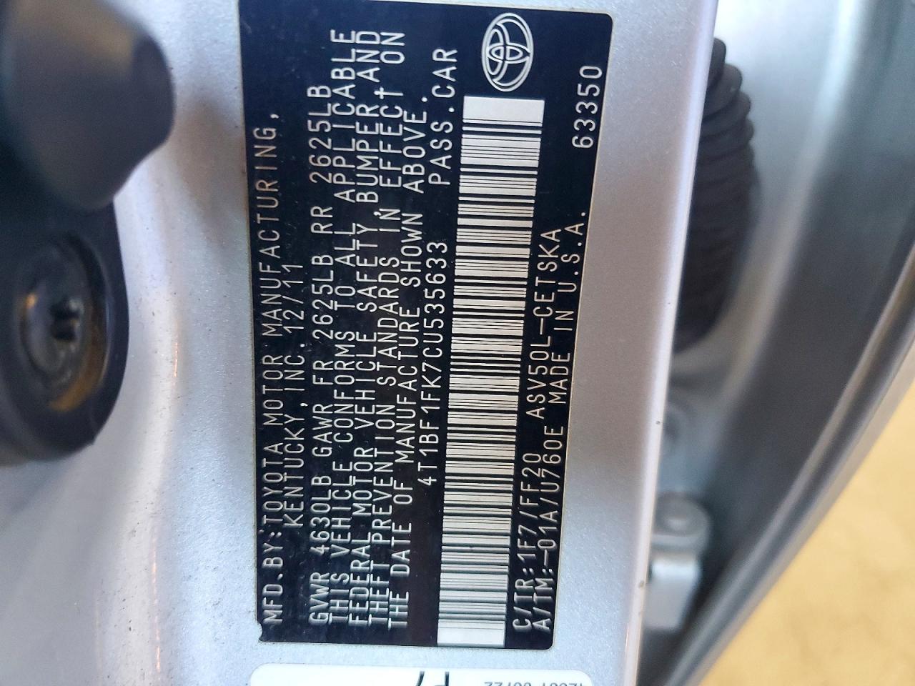 2012 TOYOTA CAMRY SE photo 34