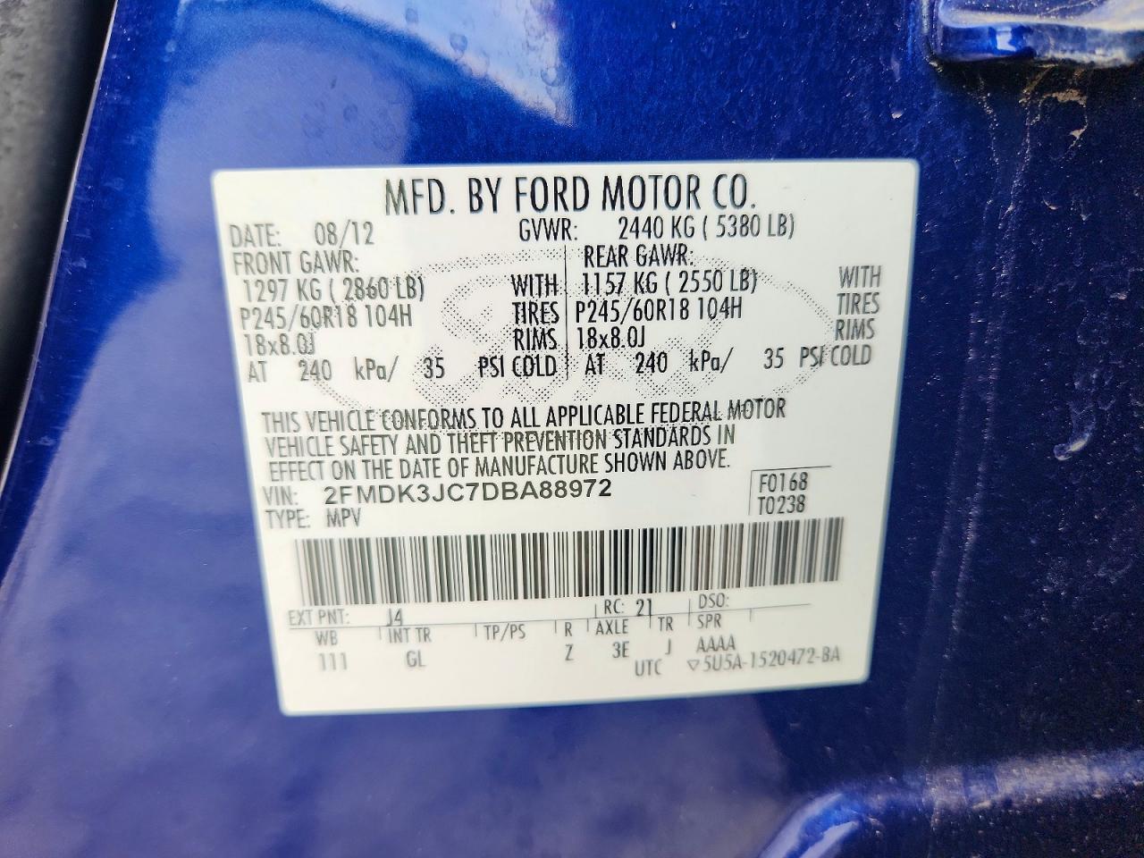 2013 FORD EDGE SEL photo 25