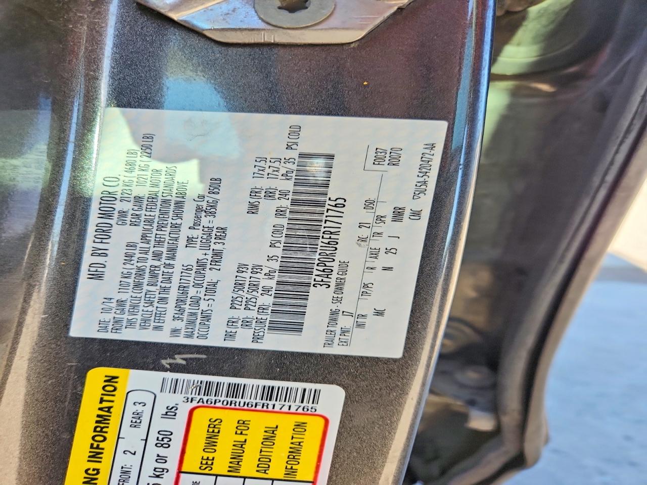 2015 FORD FUSION TITANIUM HEV photo 12