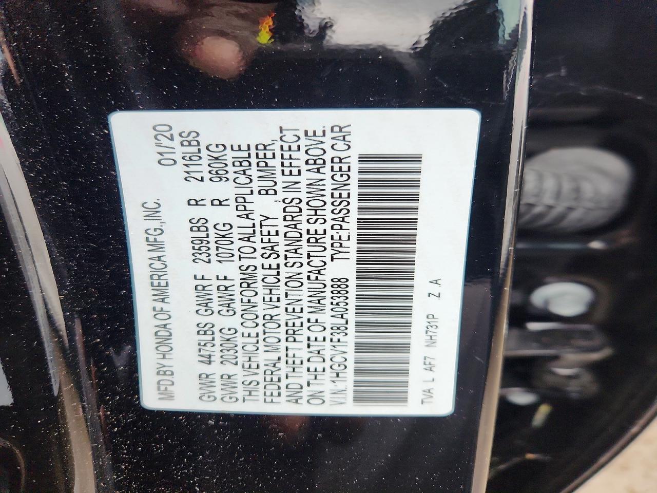 2020 HONDA ACCORD SPORT photo 23