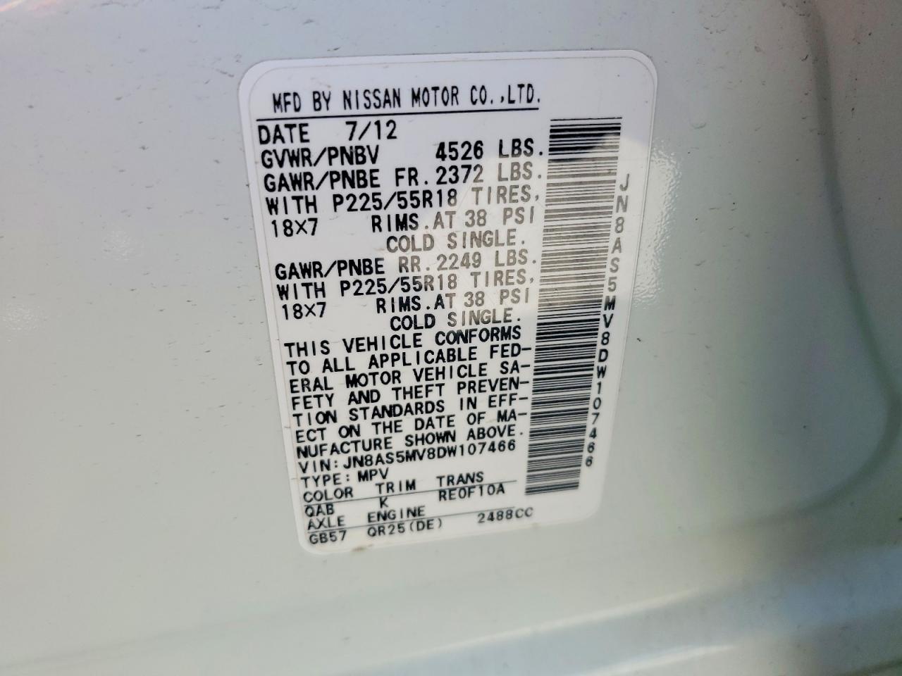2013 NISSAN ROGUE S photo 25
