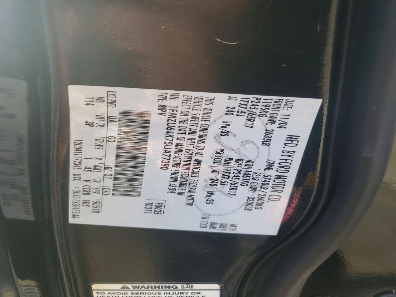 2005 FORD EXPLORER EDDIE BAUER photo 25