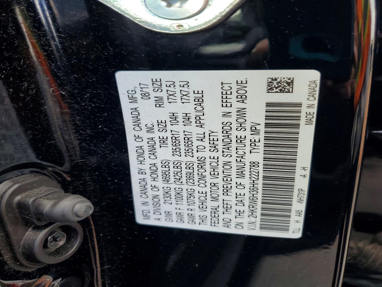 2017 HONDA CR-V LX photo 25