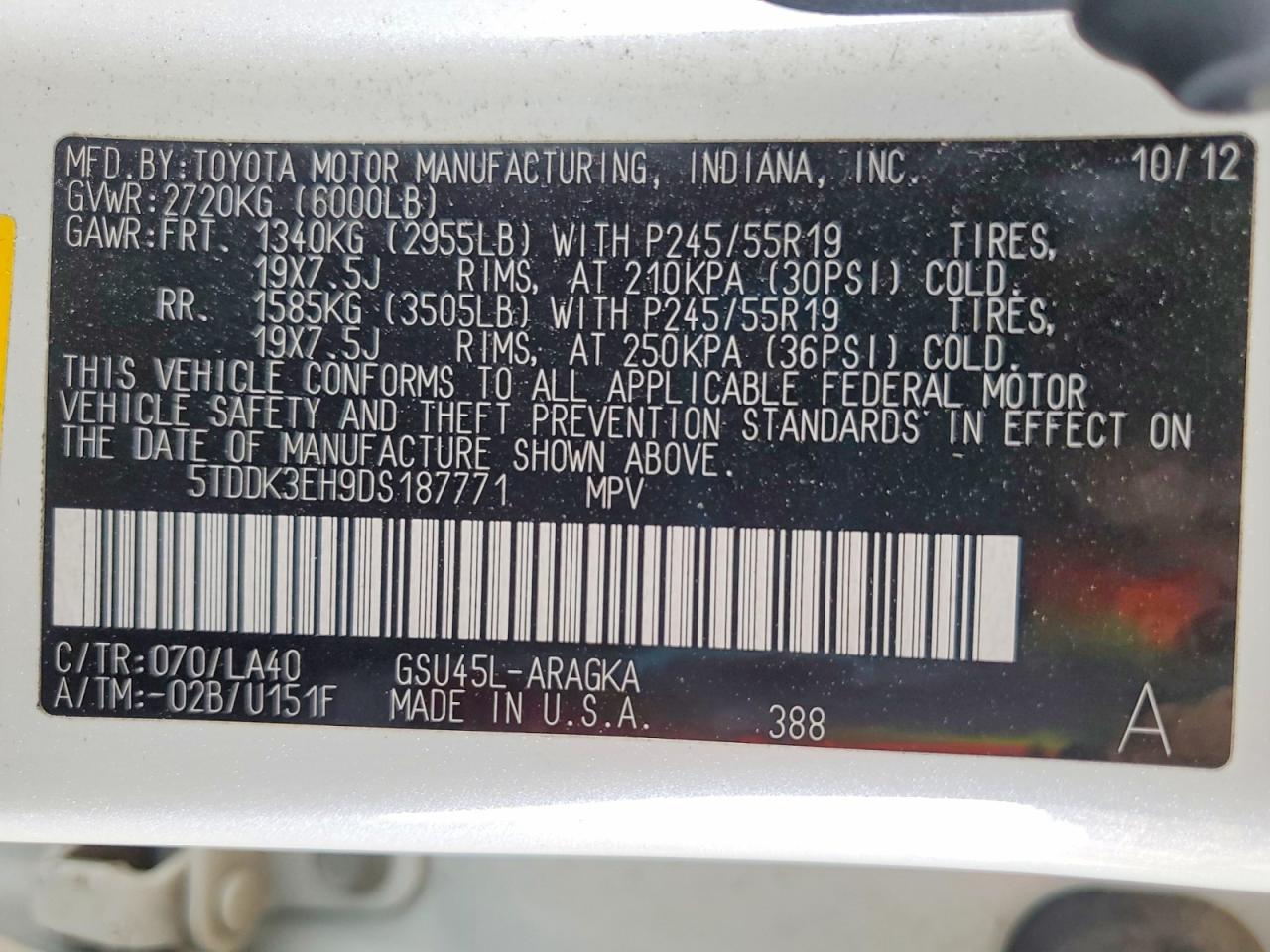 2013 TOYOTA HIGHLANDER LIMITED photo 25