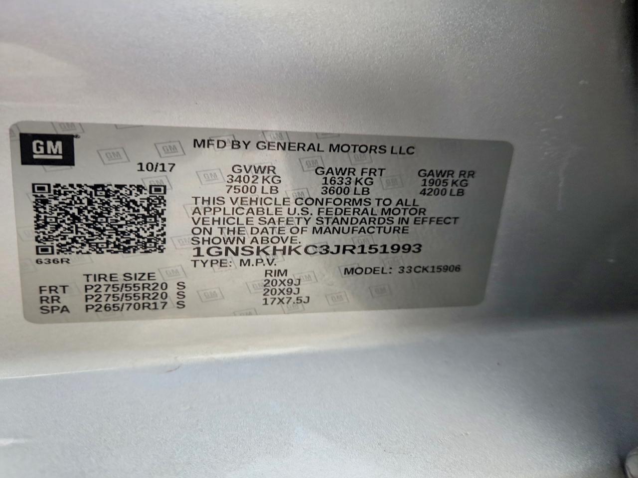 2018 CHEVROLET SUBURBAN K1500 LT photo 25