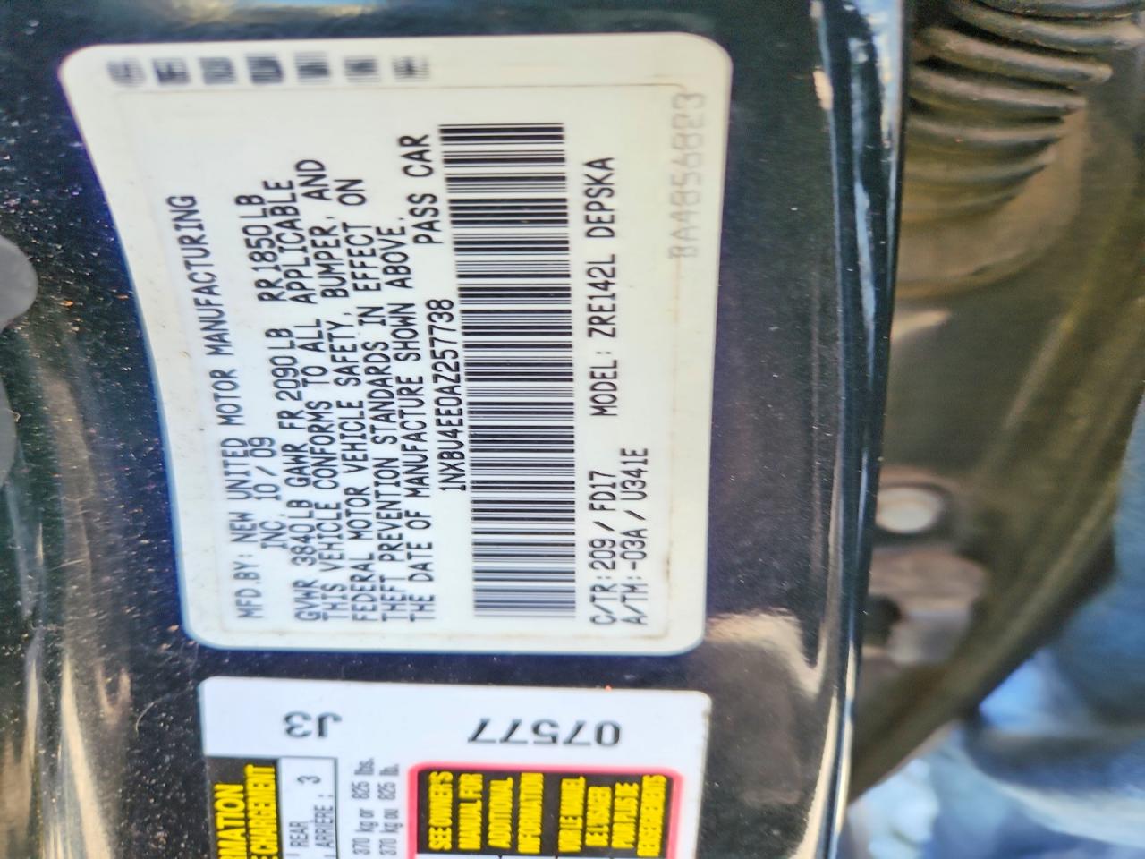 2010 TOYOTA COROLLA S photo 23
