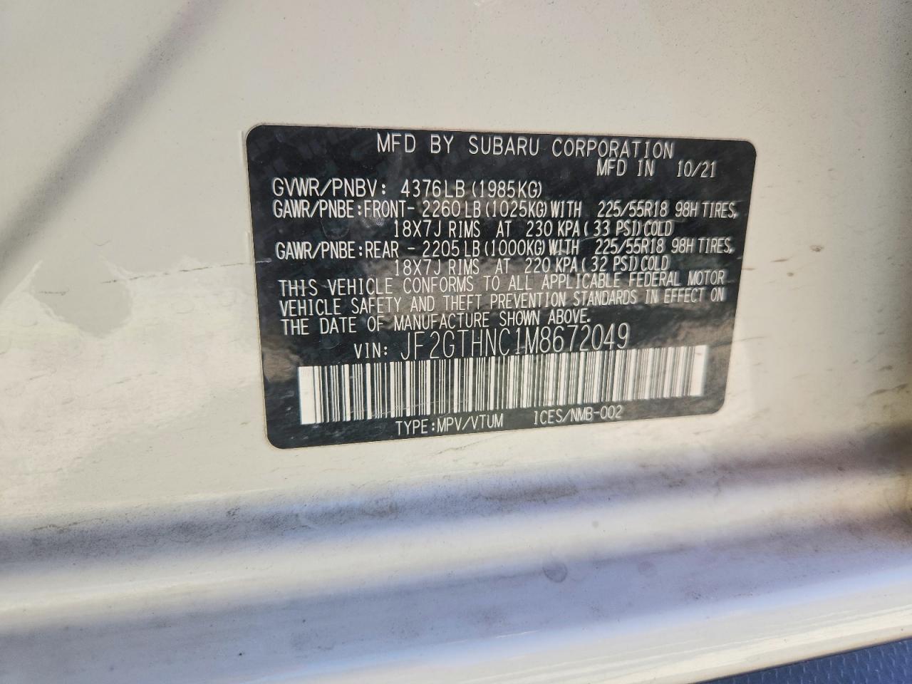 2021 SUBARU CROSSTREK LIMITED photo 23