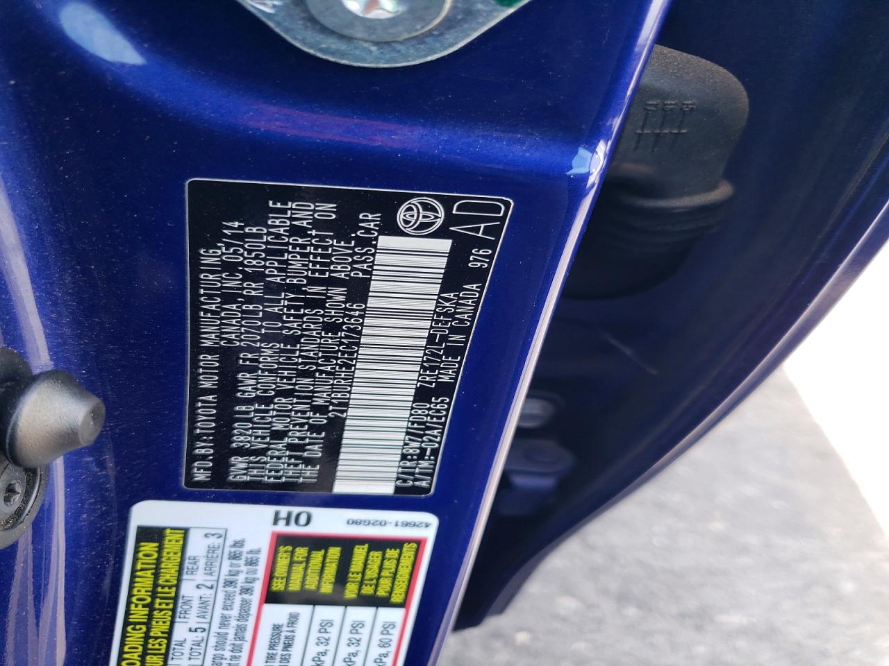 2014 TOYOTA COROLLA S PLUS photo 23