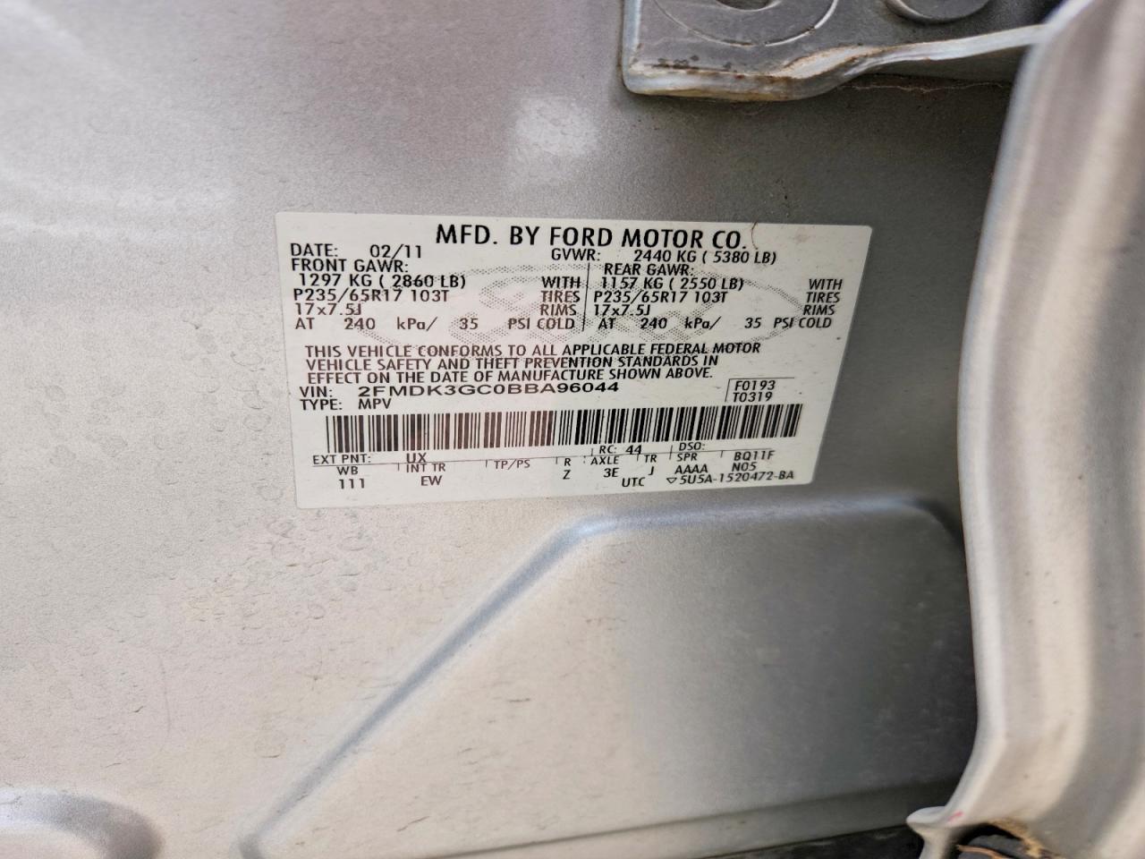 2011 FORD EDGE SE photo 25