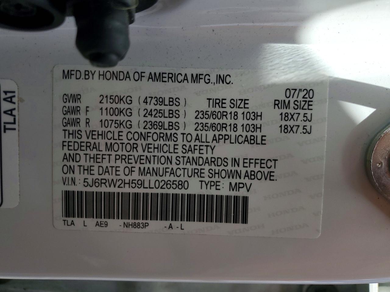 2020 HONDA CR-V EX photo 27