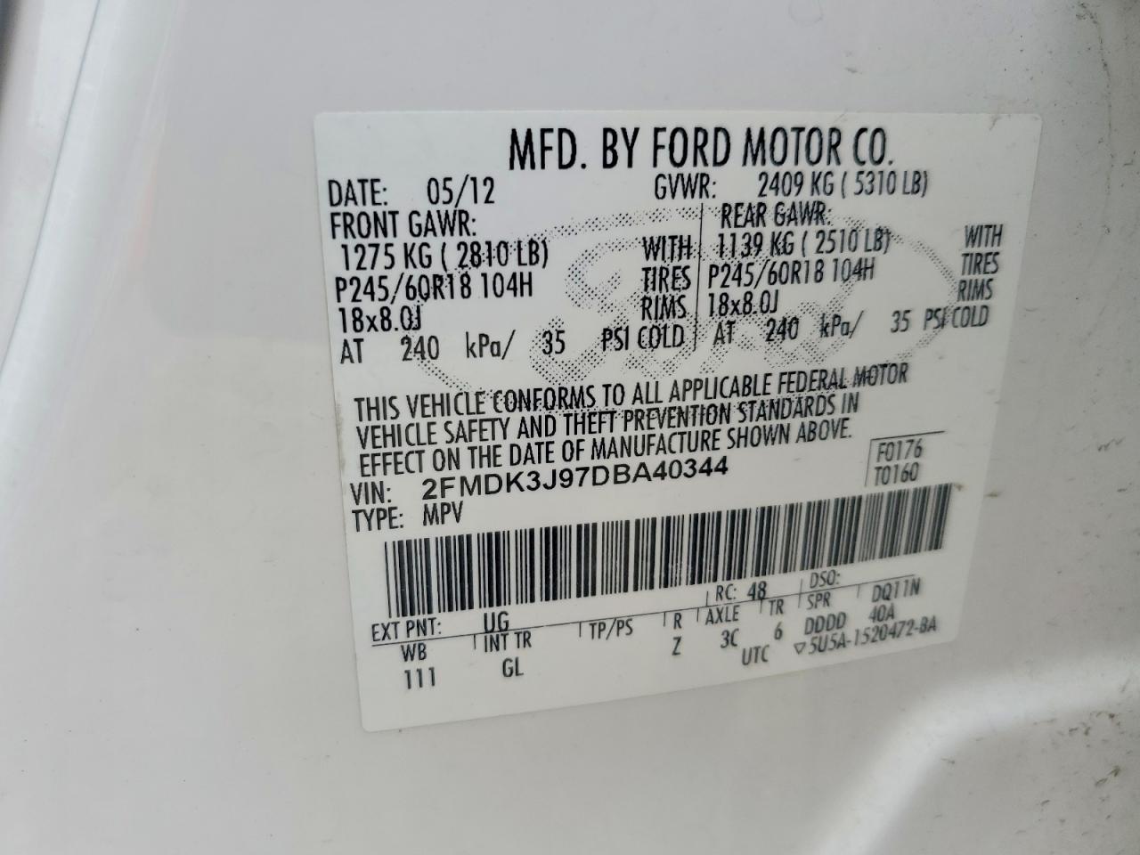2013 FORD EDGE SEL photo 25