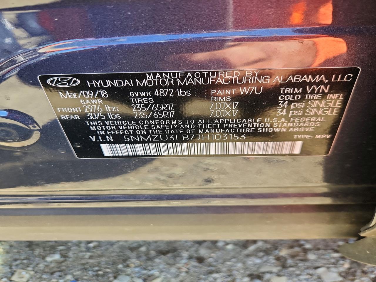 2018 HYUNDAI SANTA FE SPORT 2.4L photo 37