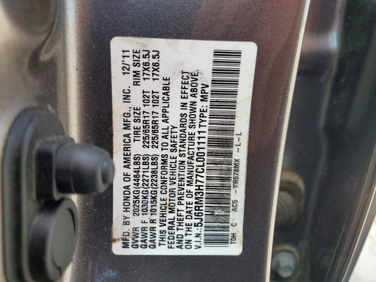 2012 HONDA CR-V EXL photo 27