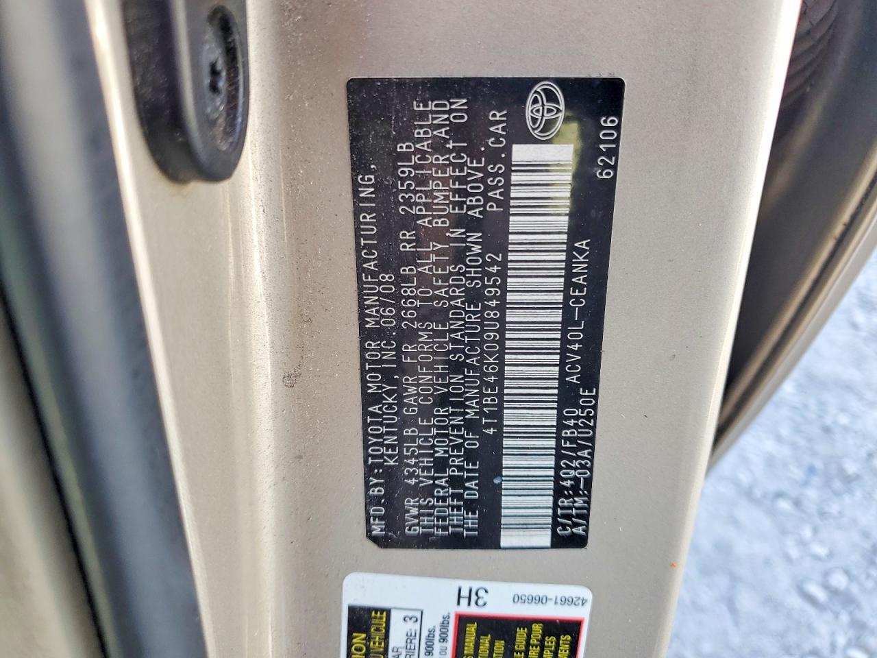 2009 TOYOTA CAMRY LE photo 23