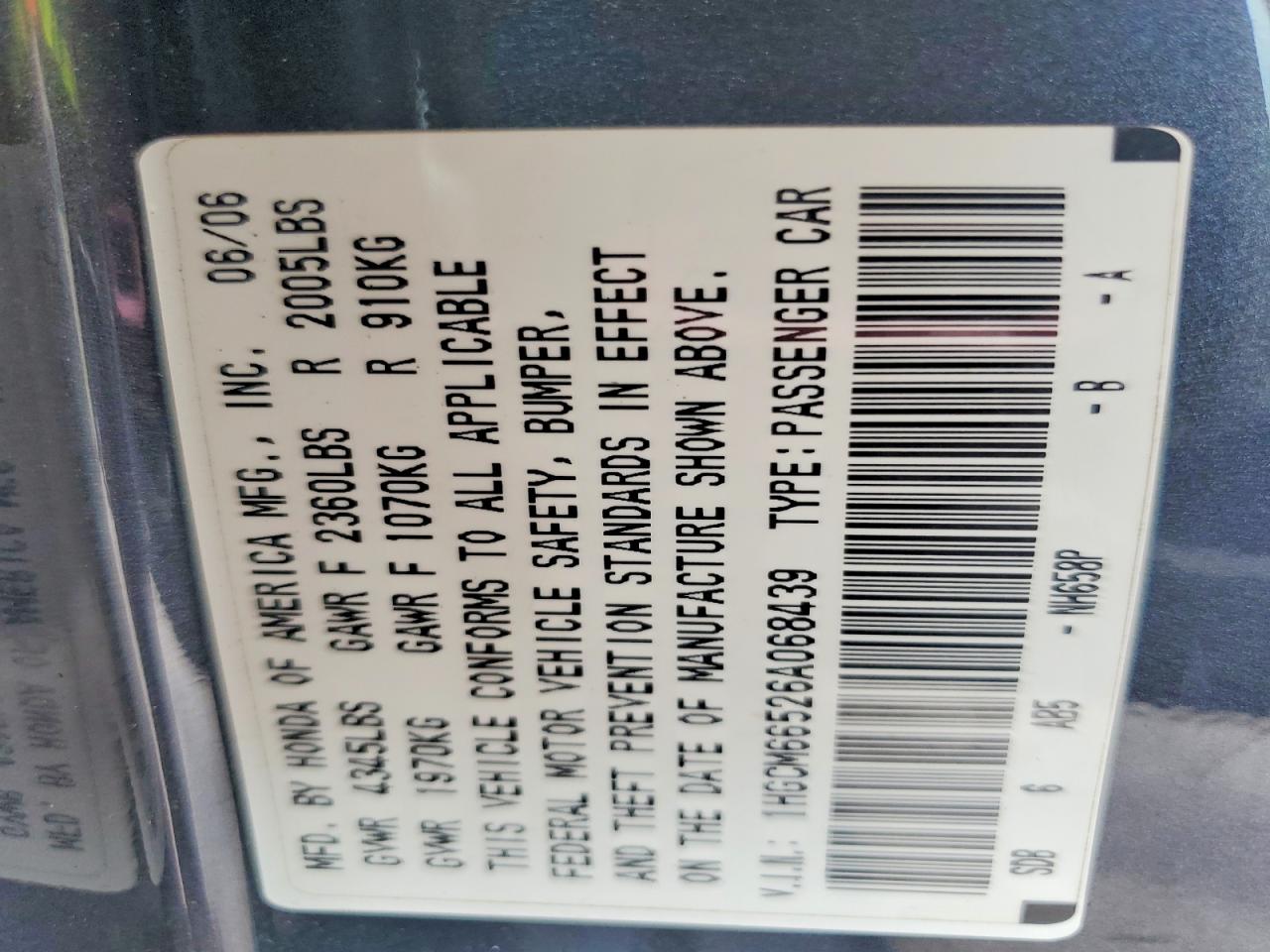 2006 HONDA ACCORD EX photo 23