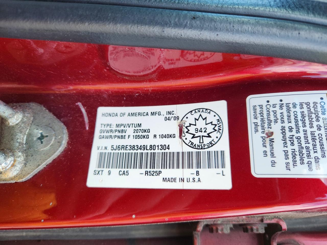 2009 HONDA CR-V LX photo 25
