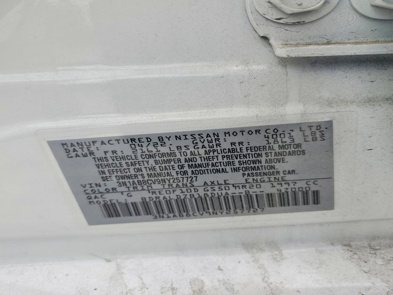 2022 NISSAN SENTRA SV photo 12