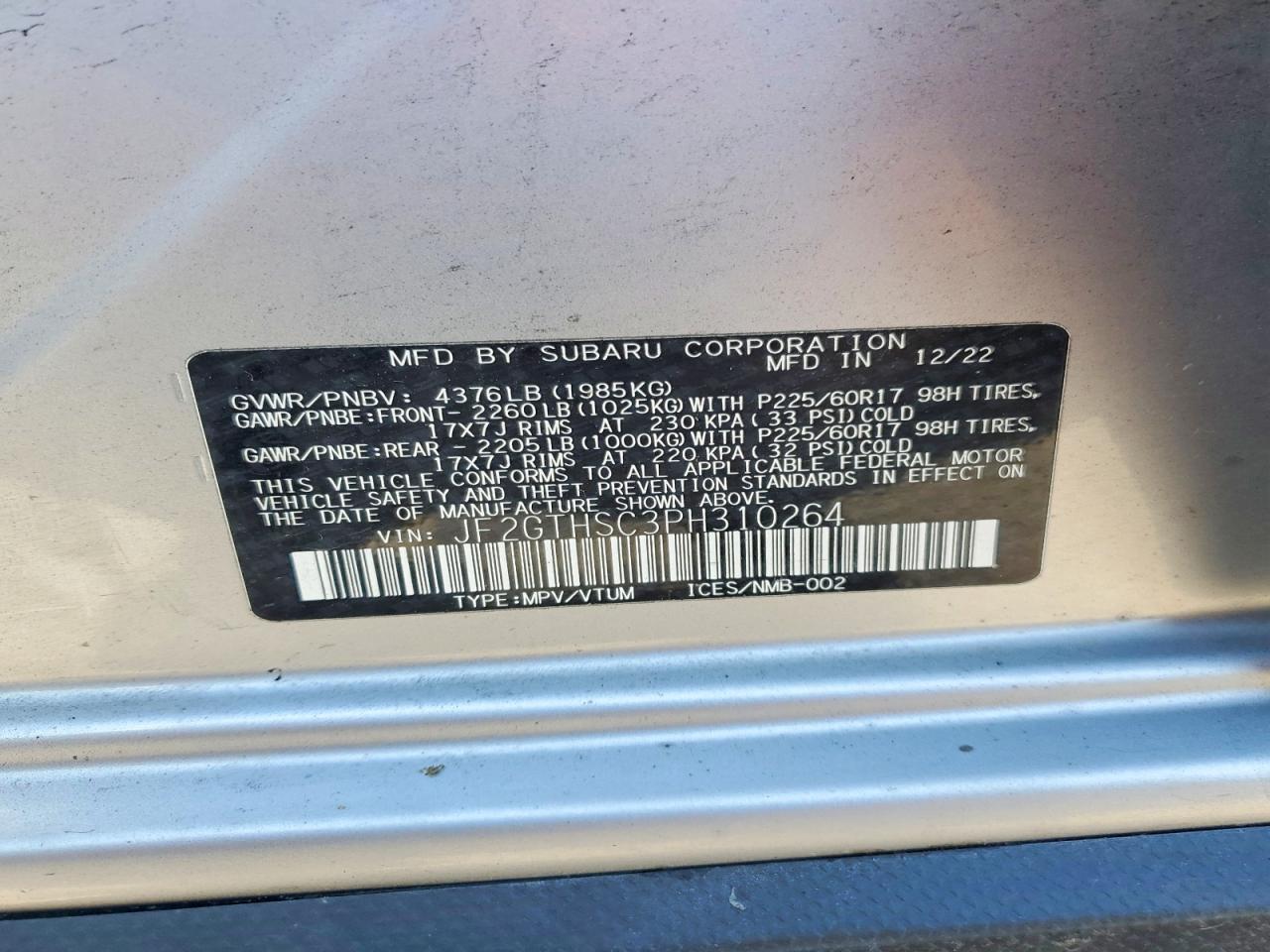 2023 SUBARU CROSSTREK SPORT photo 37