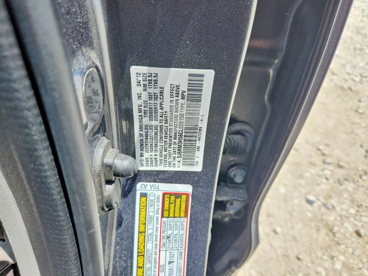 2012 HONDA CR-V EX photo 37