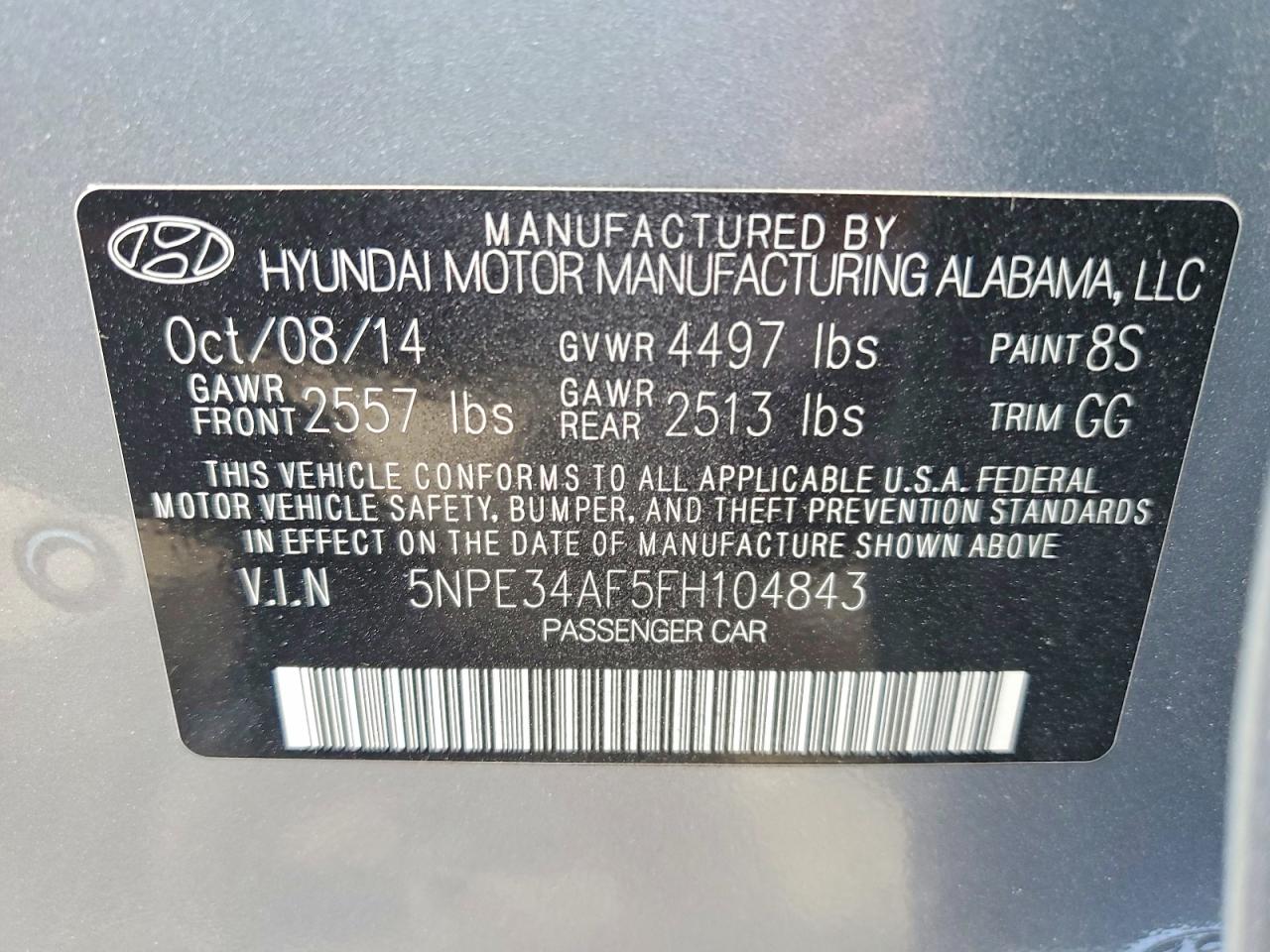 2015 HYUNDAI SONATA SPORT photo 34