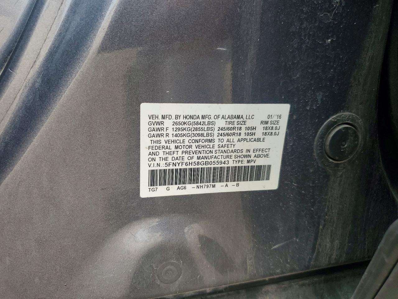 2016 HONDA PILOT EXL photo 13