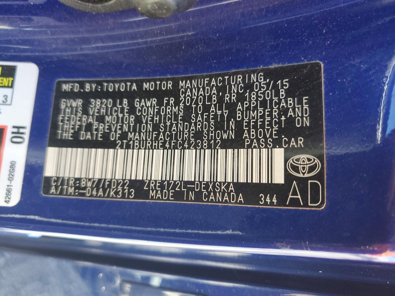2015 TOYOTA COROLLA S PLUS photo 23