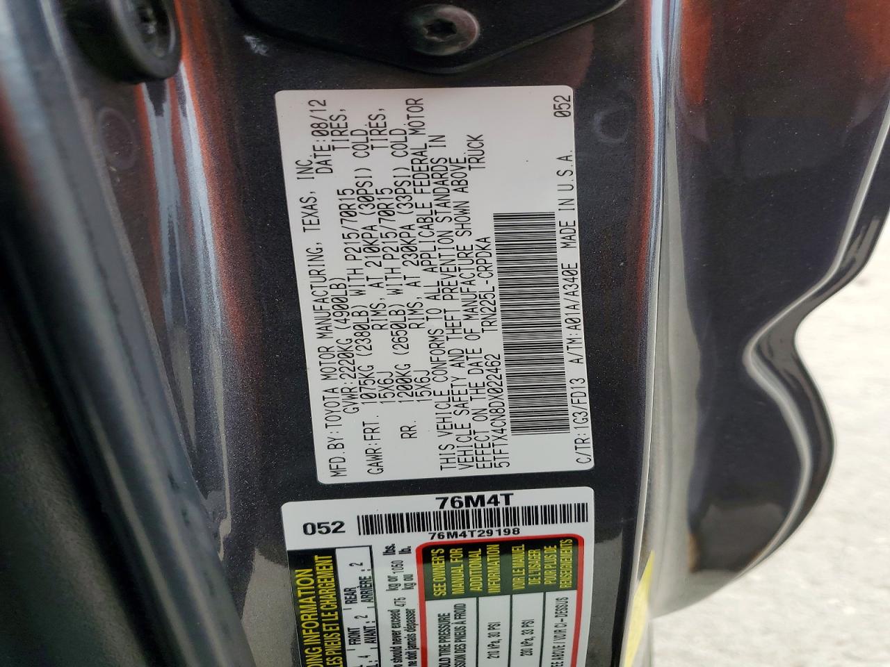 2013 TOYOTA TACOMA ACCESS CAB photo 34