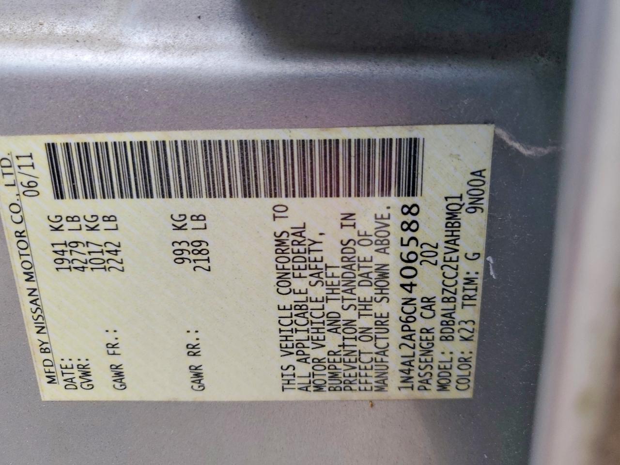 2012 NISSAN ALTIMA 2.5 photo 23