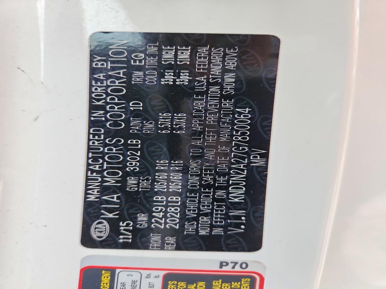 2016 KIA SOUL BASE photo 25
