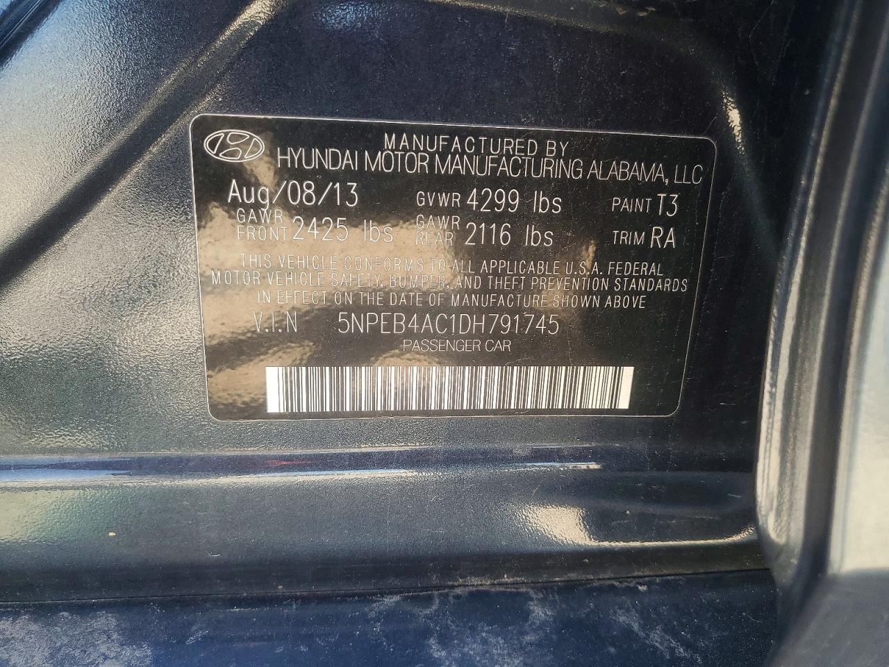 2013 HYUNDAI SONATA GLS photo 23