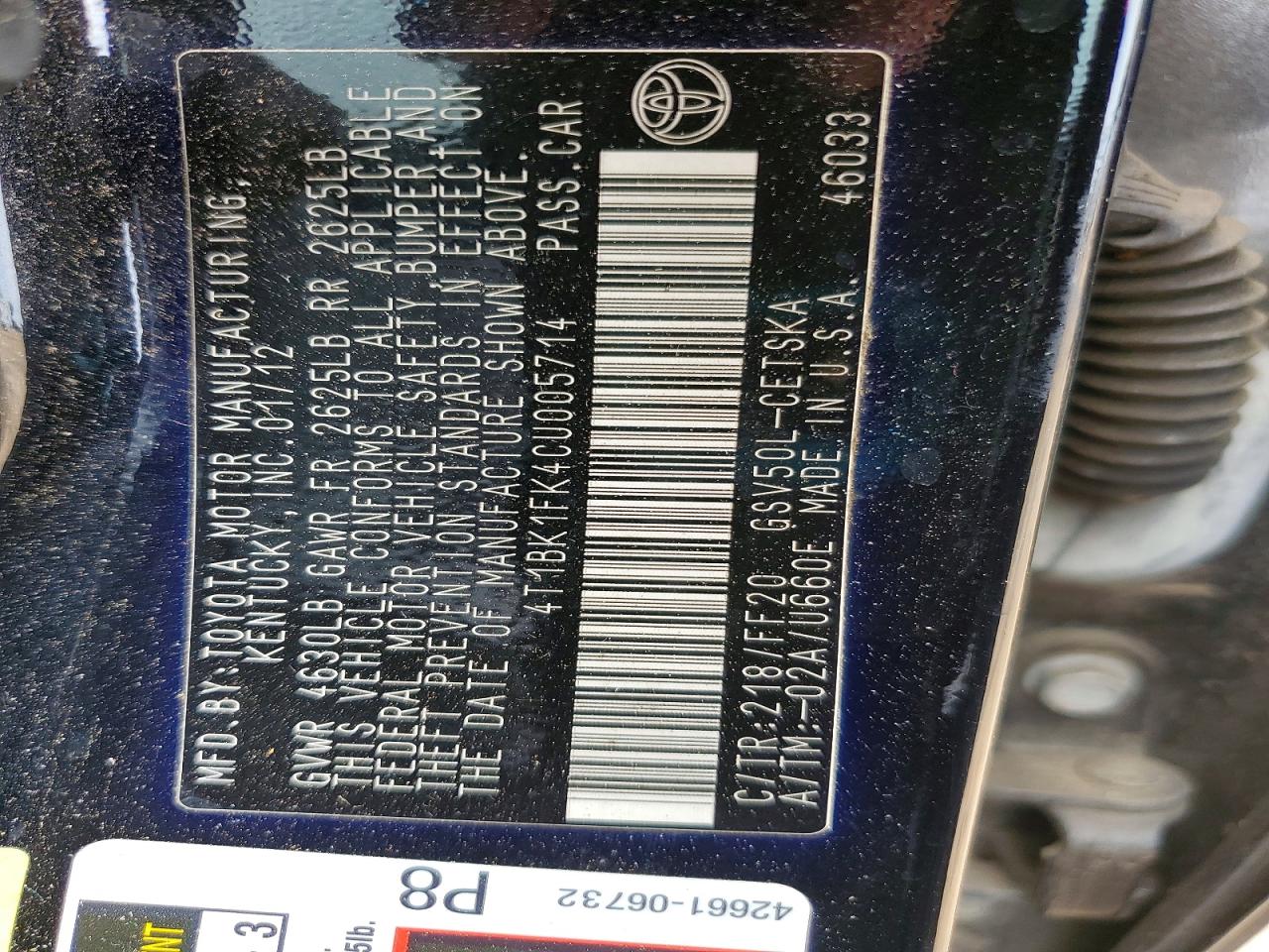 2012 TOYOTA CAMRY SE V6 photo 23