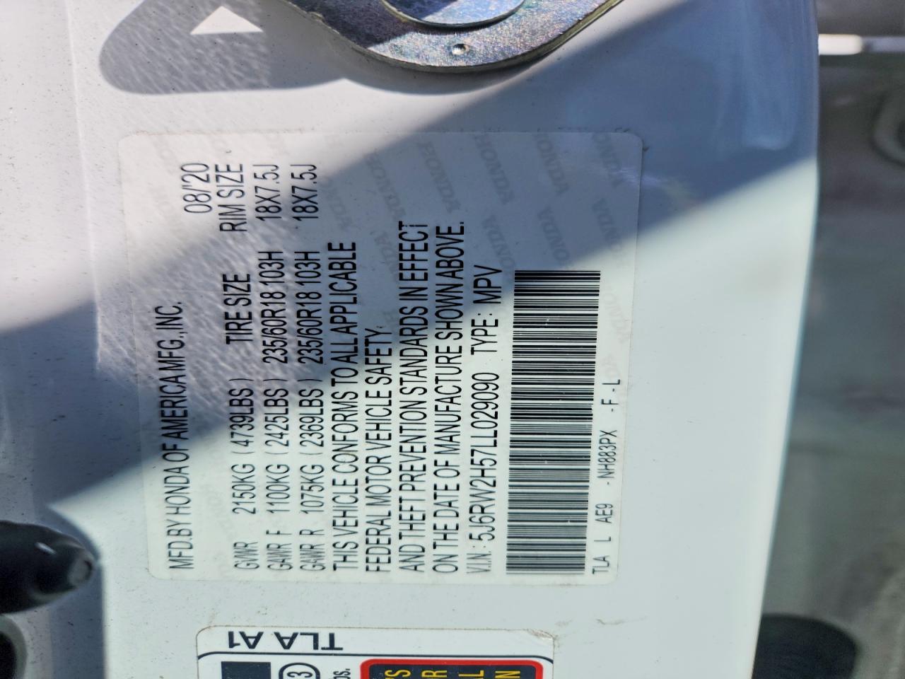 2020 HONDA CR-V EX photo 40