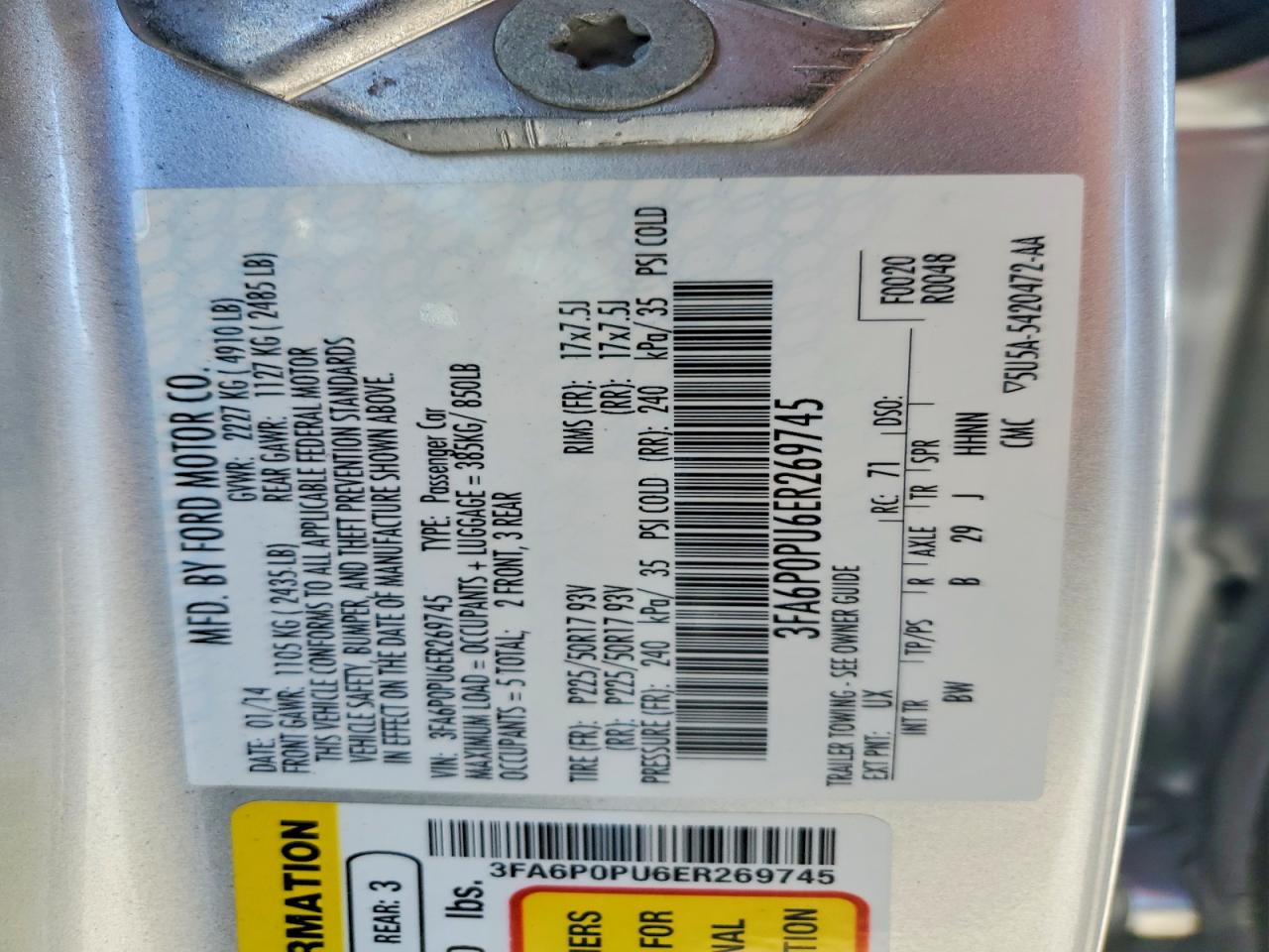 2014 FORD FUSION SE PHEV photo 23
