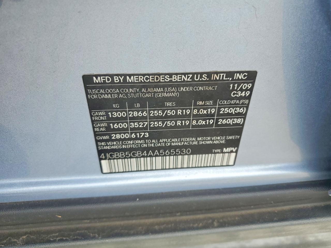 2010 MERCEDES-BENZ ML 350 photo 12