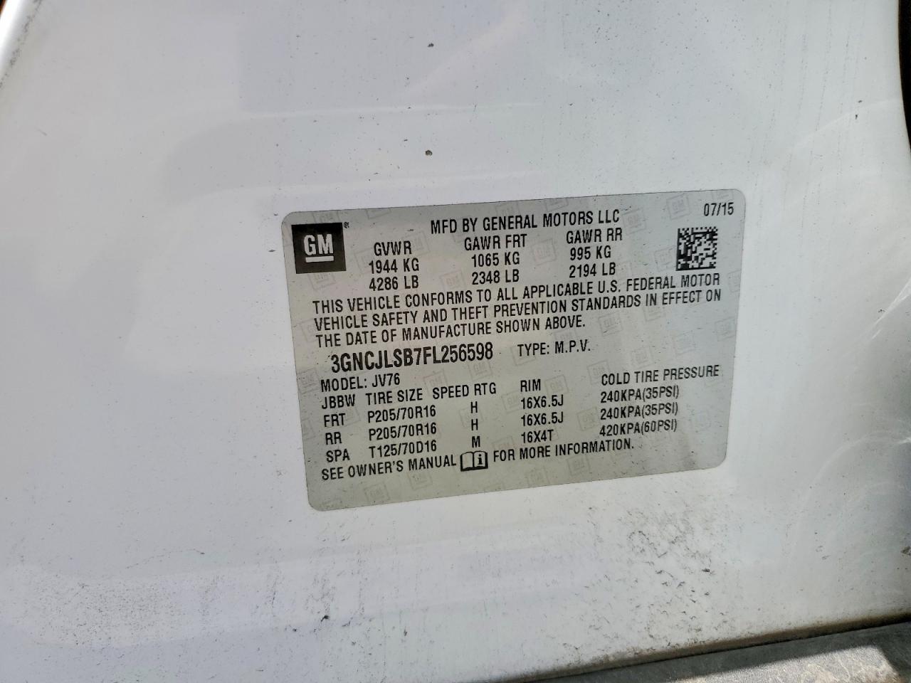 2015 CHEVROLET TRAX 1LT photo 13