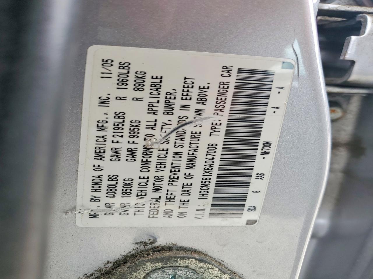 2006 HONDA ACCORD VALUE photo 13