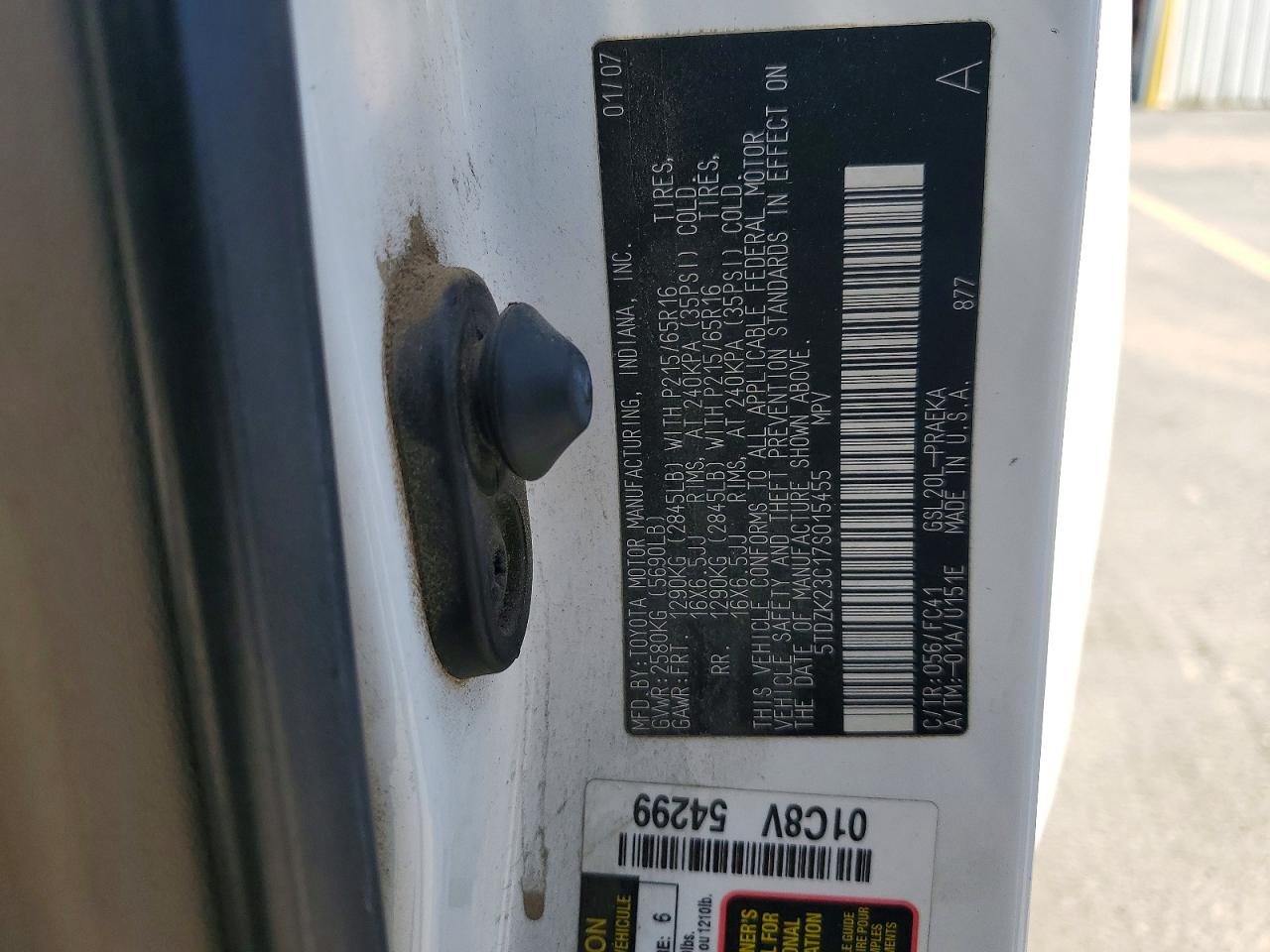 2007 TOYOTA SIENNA LE 8-PASSENGER photo 37