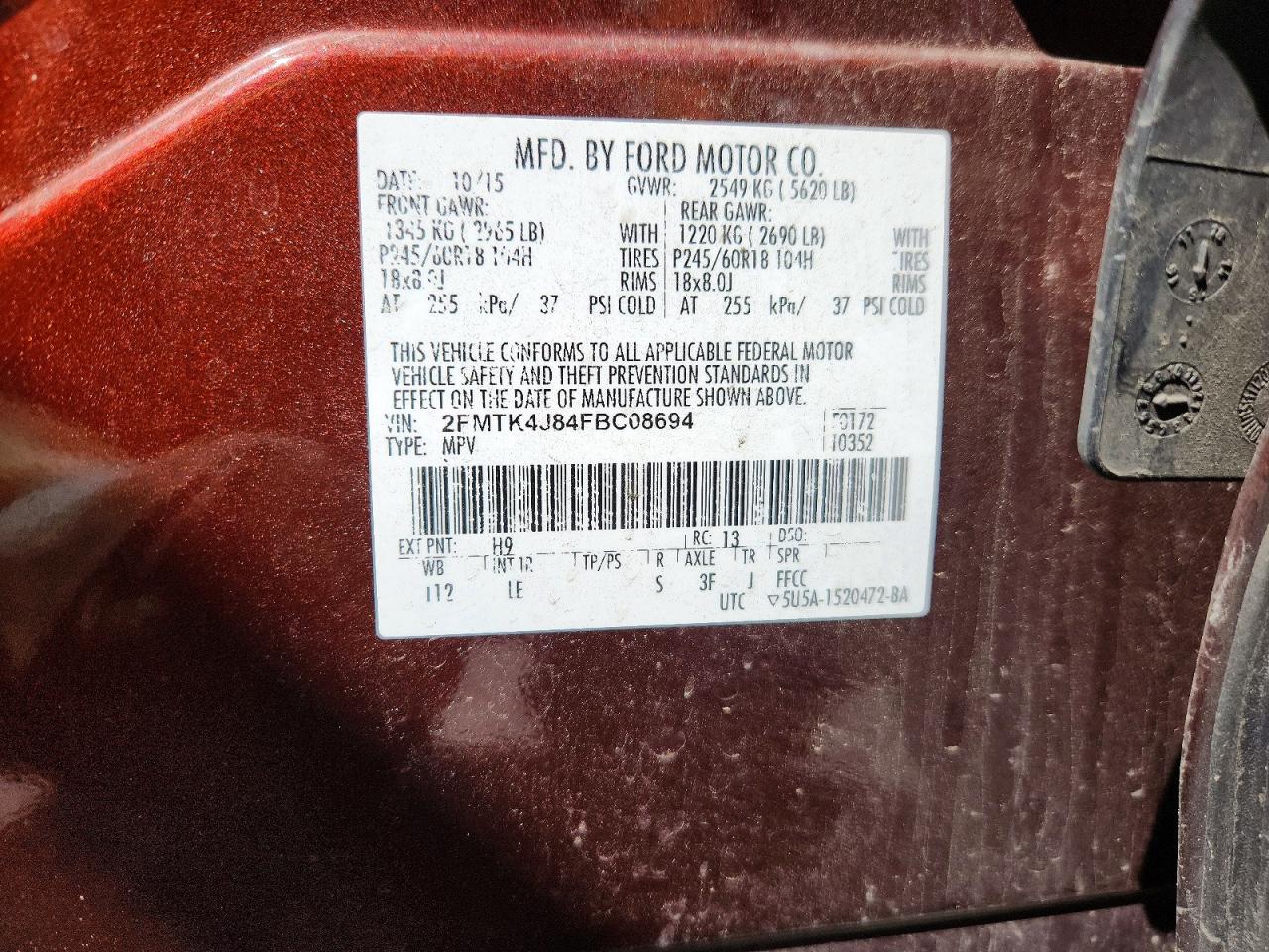 2015 FORD EDGE SEL photo 25