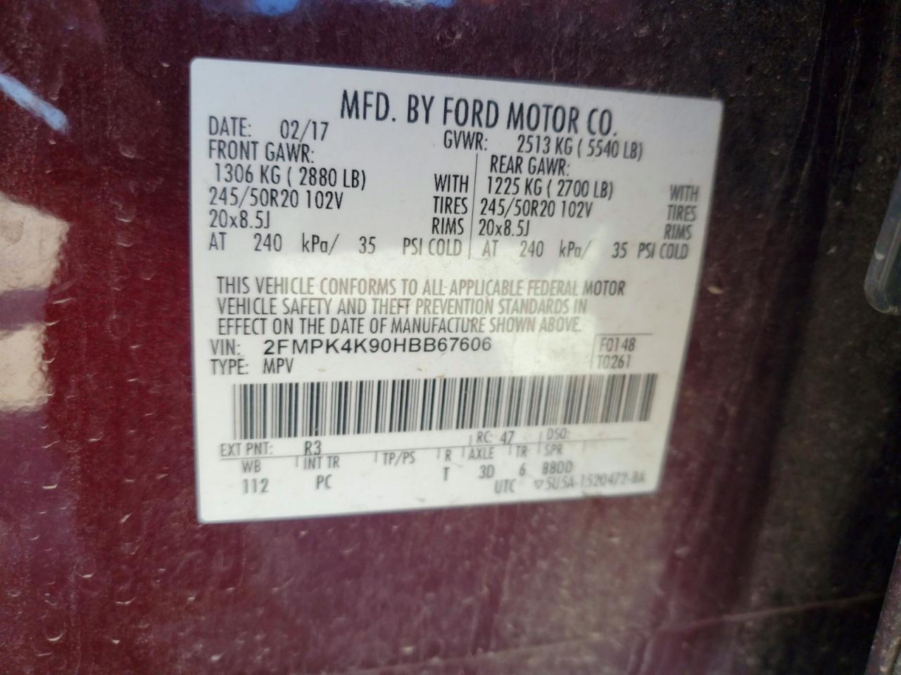 2017 FORD EDGE photo 40