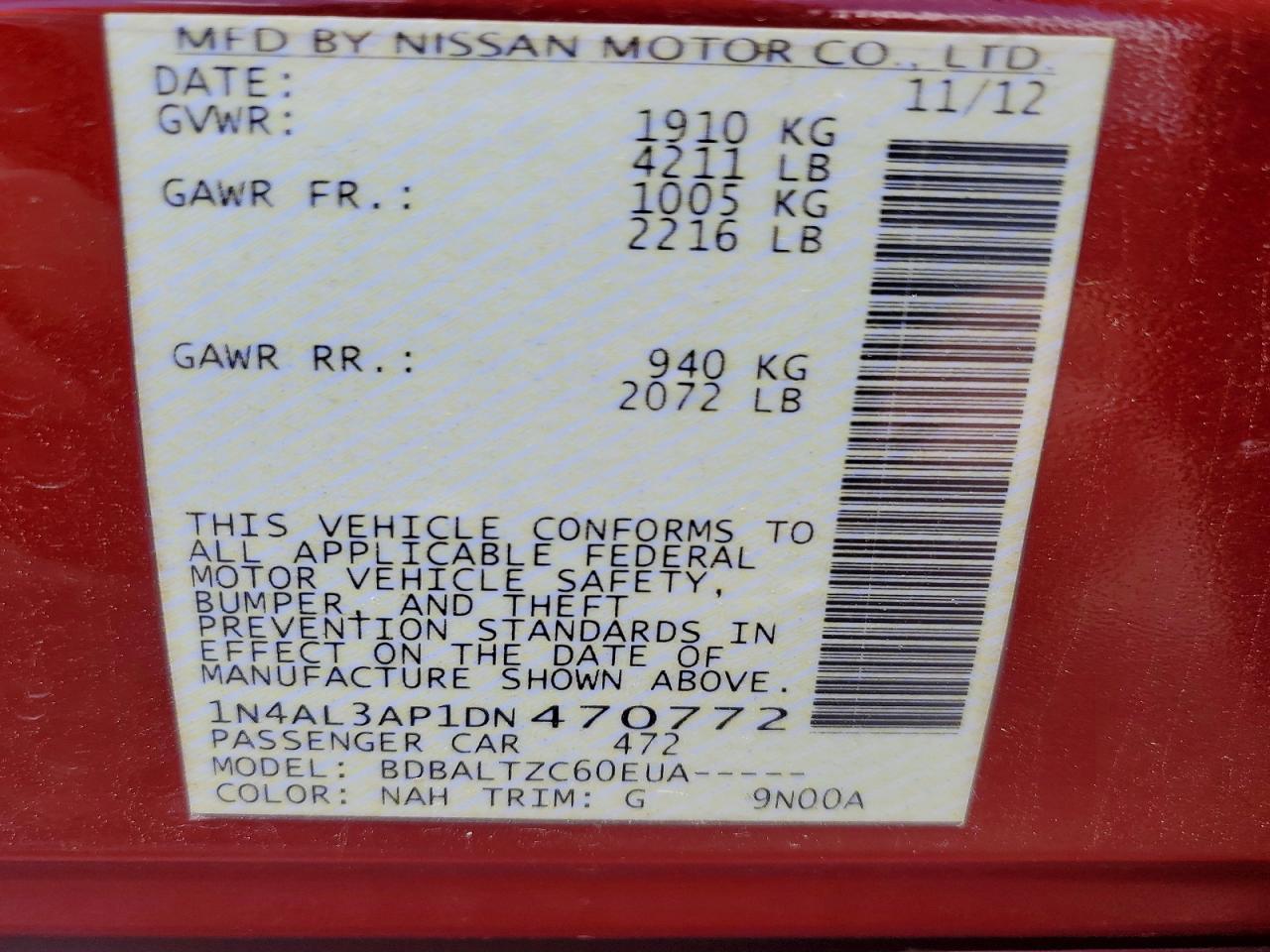 2013 NISSAN ALTIMA 2.5 photo 23