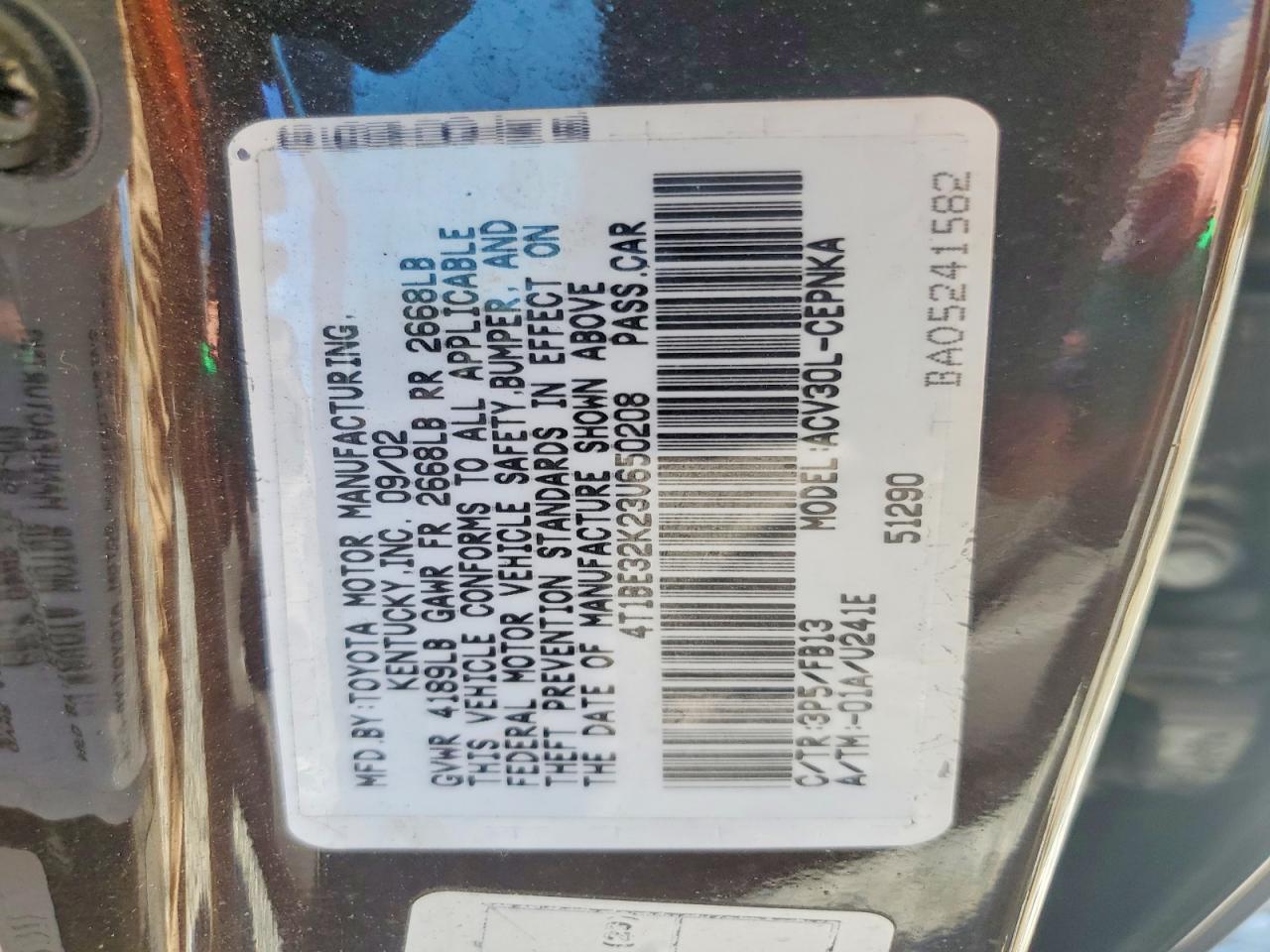 2003 TOYOTA CAMRY LE photo 34