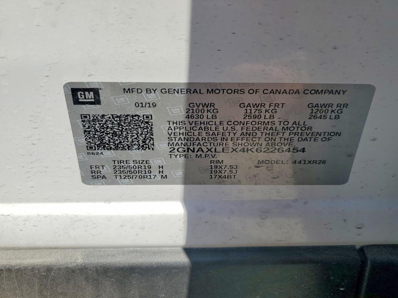 2019 CHEVROLET EQUINOX LT photo 34