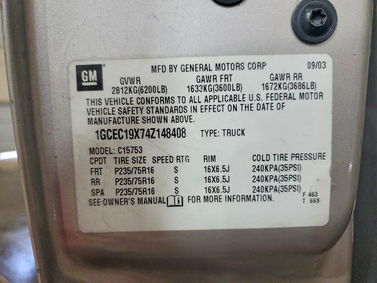 2004 CHEVROLET SILVERADO C1500 photo 37
