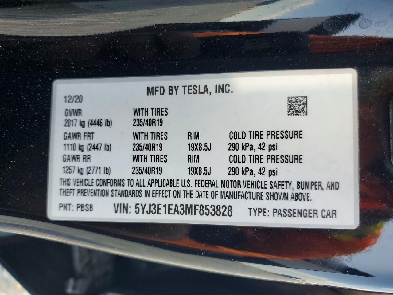 2021 TESLA MODEL 3 photo 40