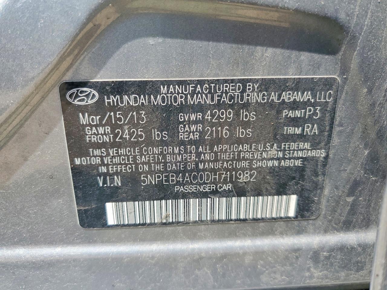 2013 HYUNDAI SONATA GLS photo 23