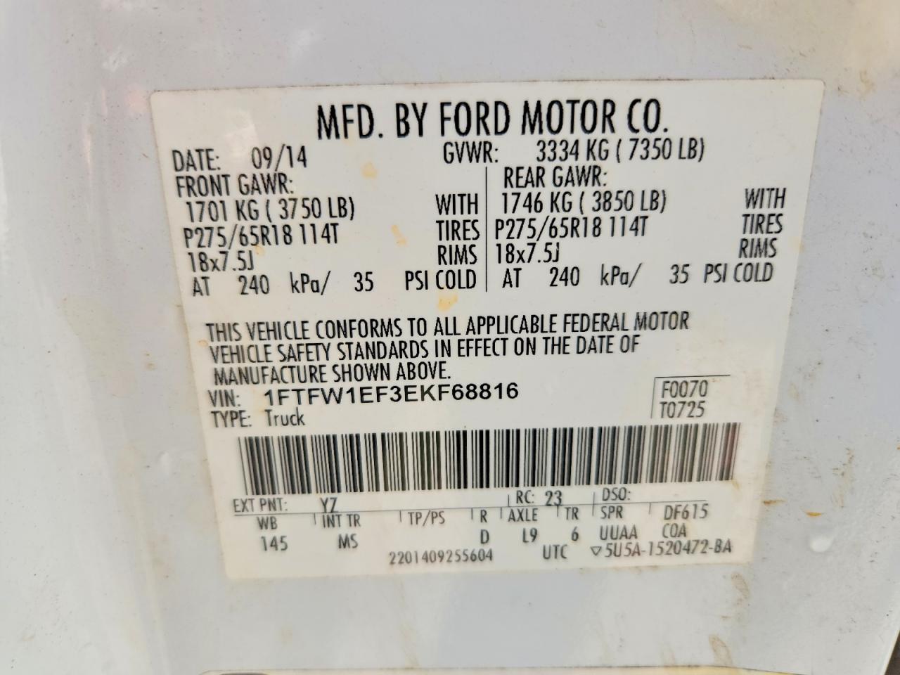 2014 FORD F150 SUPERCREW photo 34