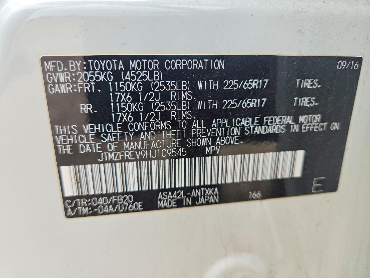 2017 TOYOTA RAV4 LE photo 13
