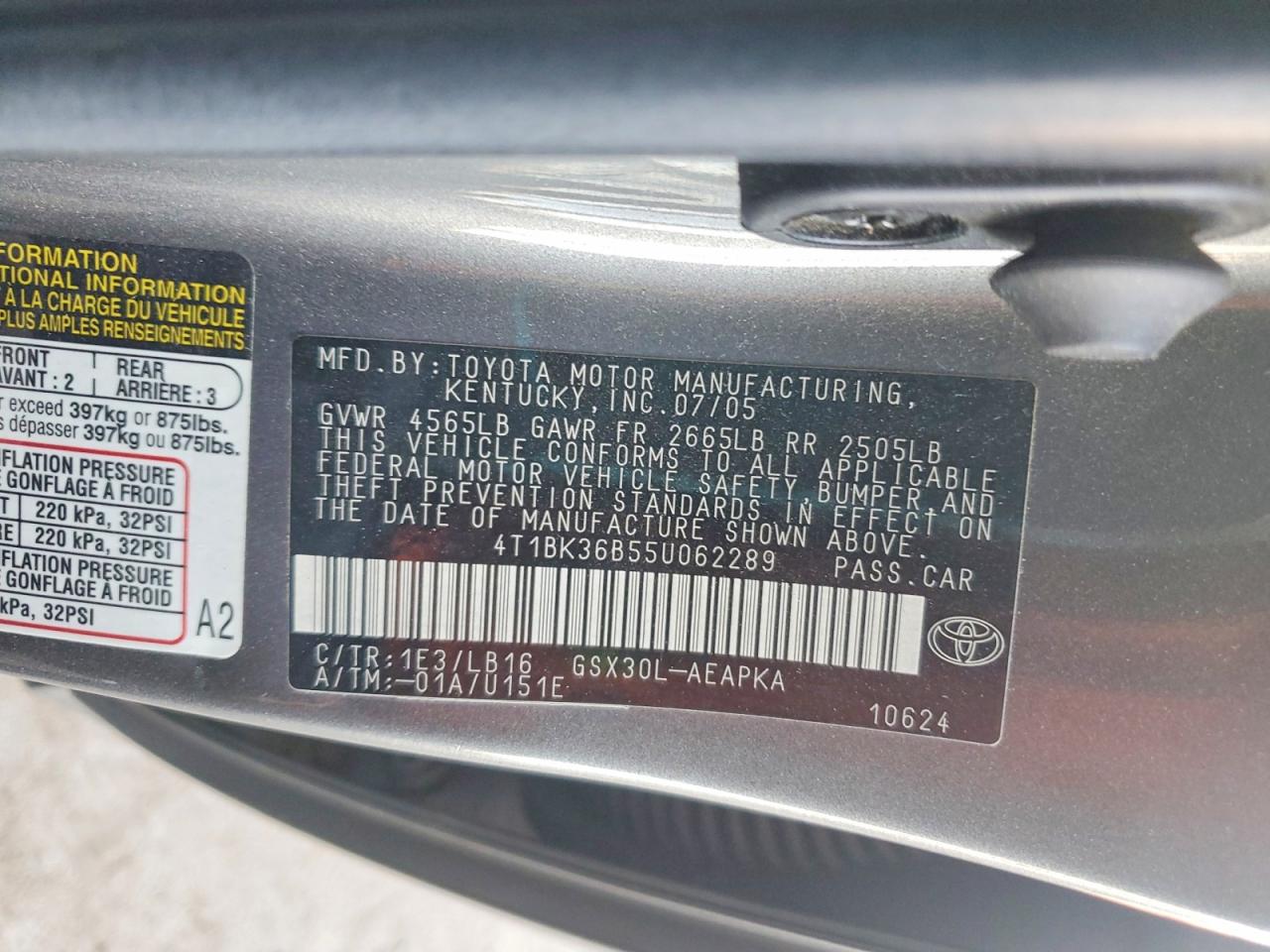 2005 TOYOTA AVALON LIMITED photo 34