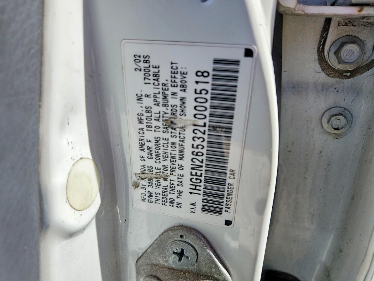 2002 HONDA CIVIC GX photo 23
